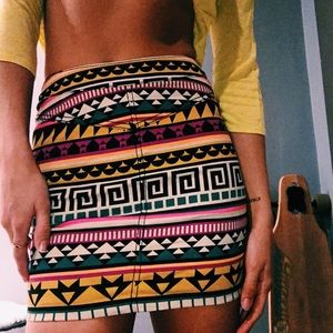 printed zipped up skirt